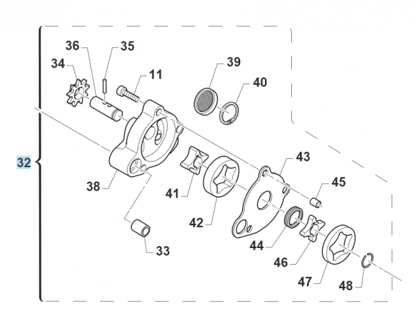 Ölpumpe kpl. 530 4T, # F32508.530.
